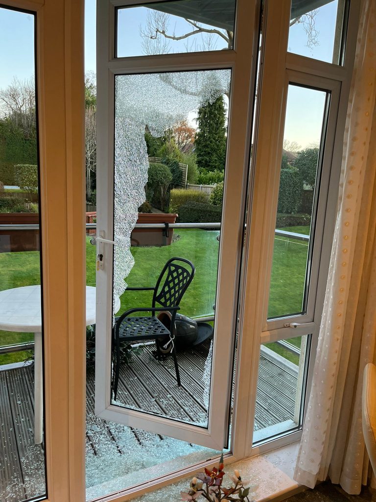 Smashed Patio Door